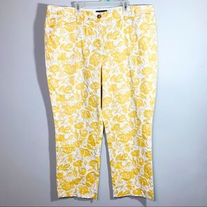 Lands’ End yellow Mid Rise Straight Leg crop pants